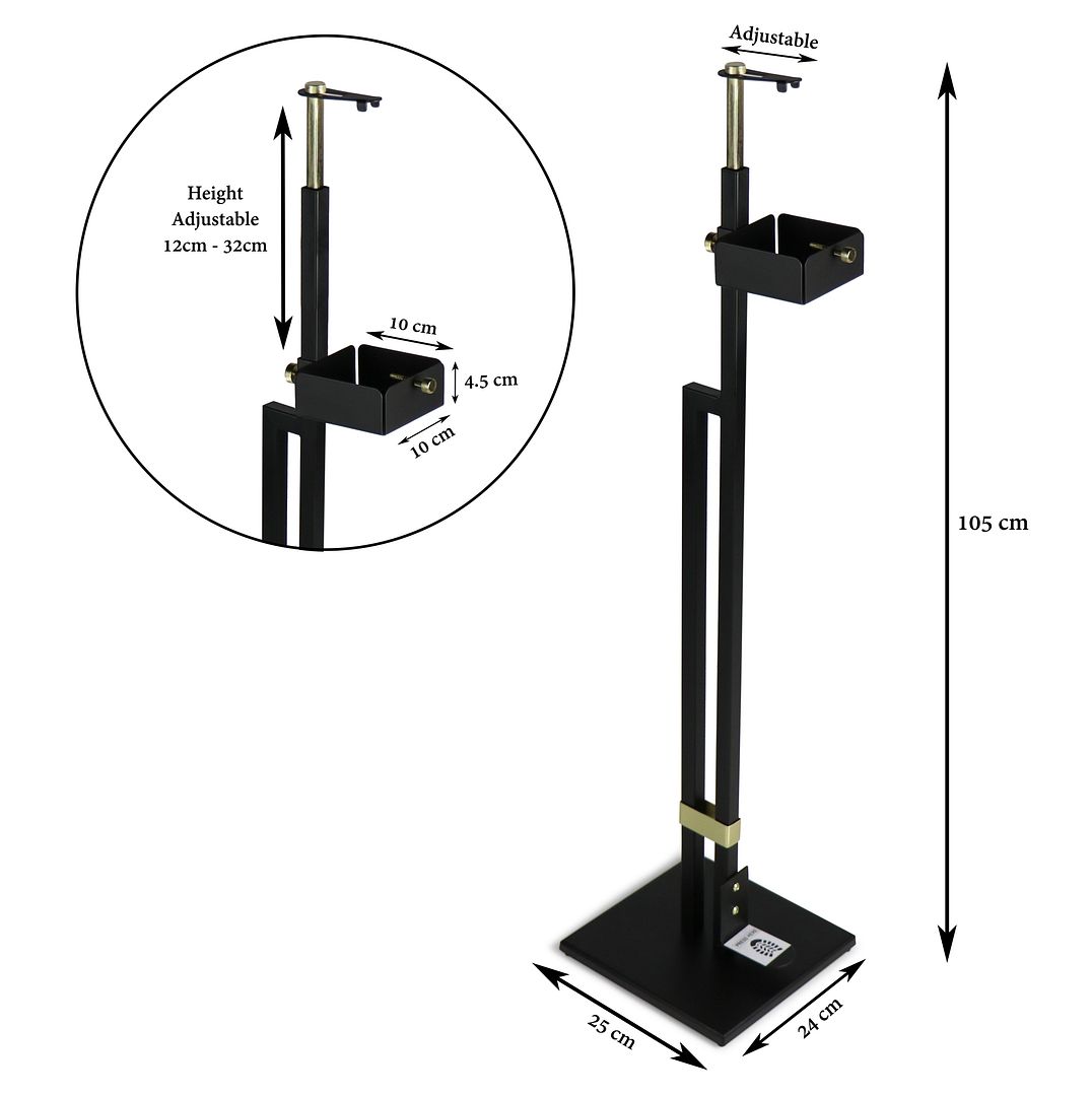 Lirash Touch Free Hand Sanitiser Dispenser Station Floor Stand Foot Operated - Gold Black - The Grand Bazaar of Australia