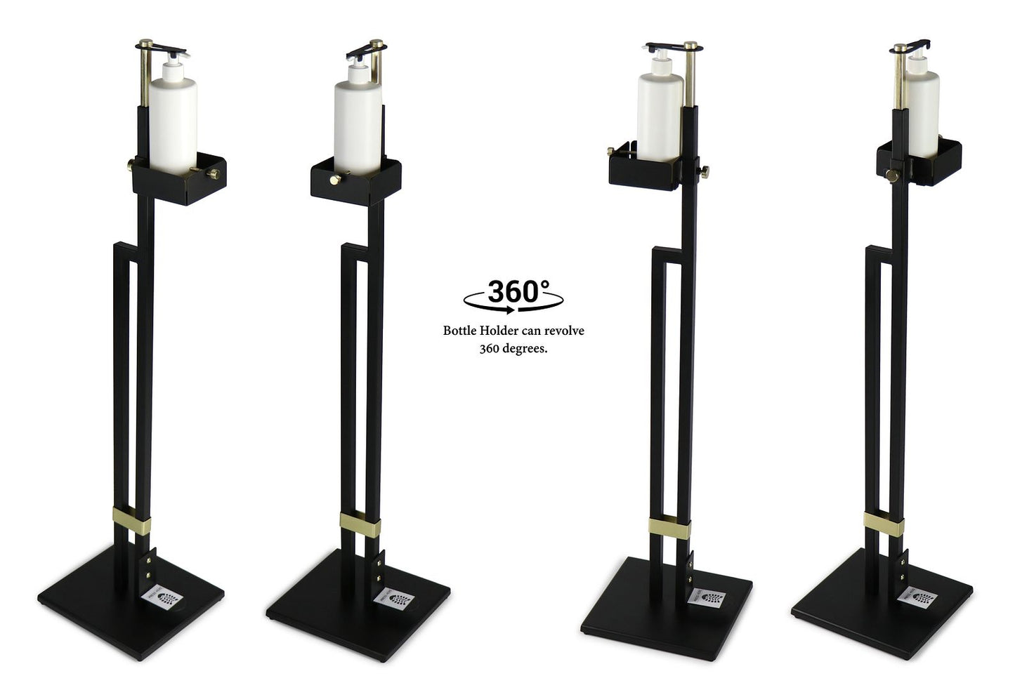 Lirash Touch Free Hand Sanitiser Dispenser Station Floor Stand Foot Operated - Gold Black - The Grand Bazaar of Australia