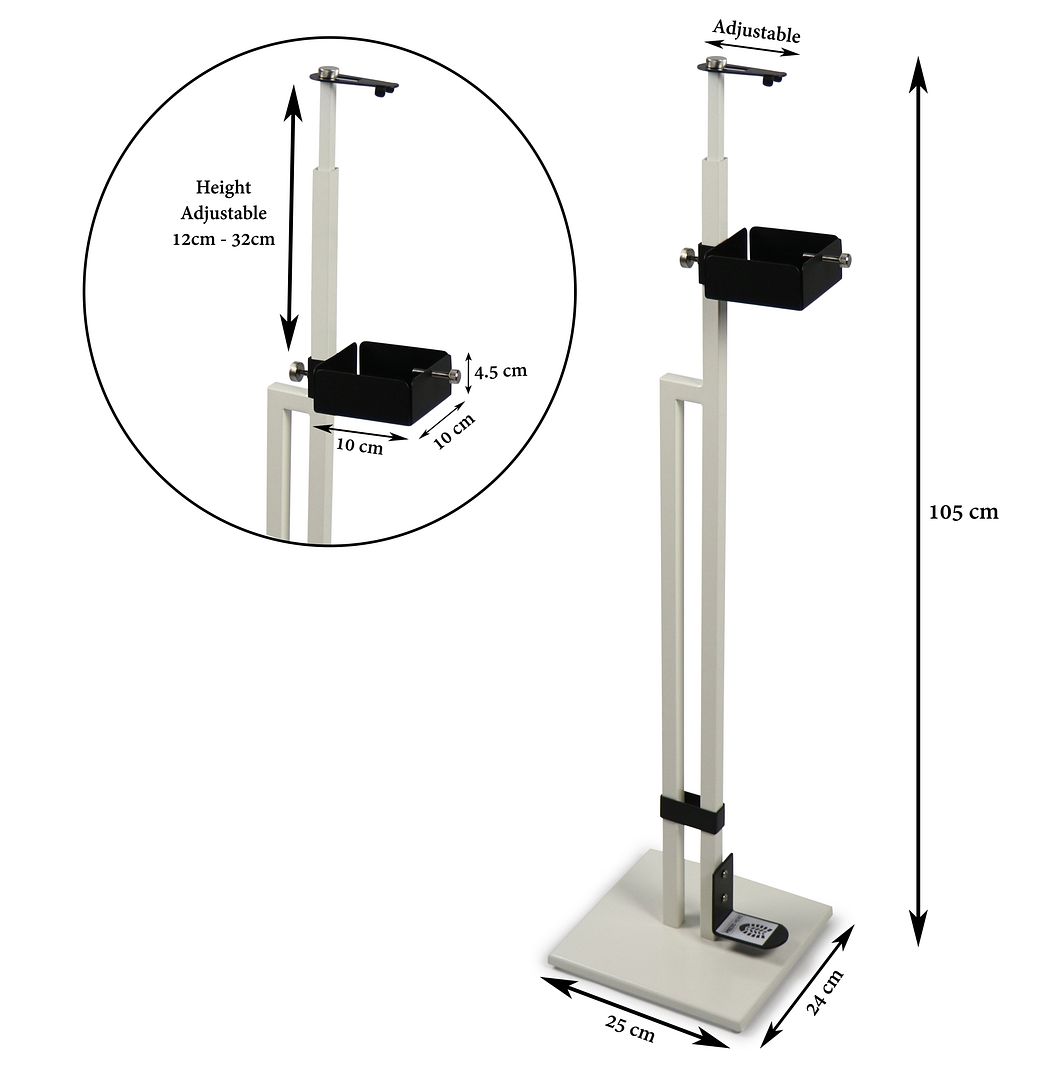 Lirash Touch Free Hand Sanitiser Dispenser Station Floor Stand Foot Operated - White Black - The Grand Bazaar of Australia
