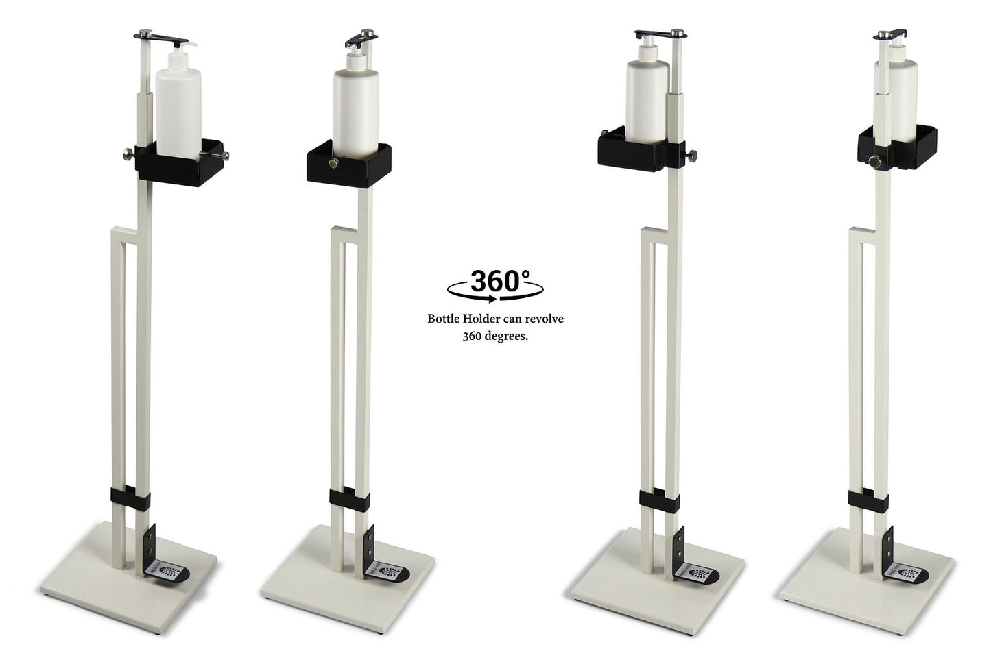 Lirash Touch Free Hand Sanitiser Dispenser Station Floor Stand Foot Operated - White Black - The Grand Bazaar of Australia