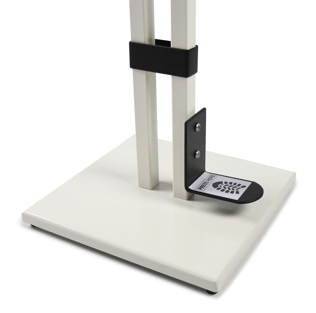 Lirash Touch Free Hand Sanitiser Dispenser Station Floor Stand Foot Operated - White Black - The Grand Bazaar of Australia