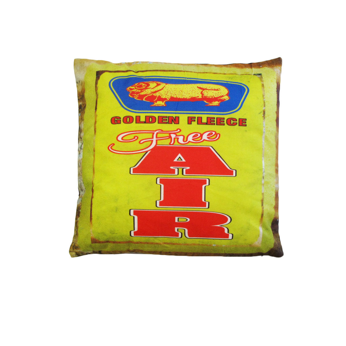 Australian Mancave Retro Cushion Golden Fleece Free Air 40 x 40 cm - The Grand Bazaar of Australia