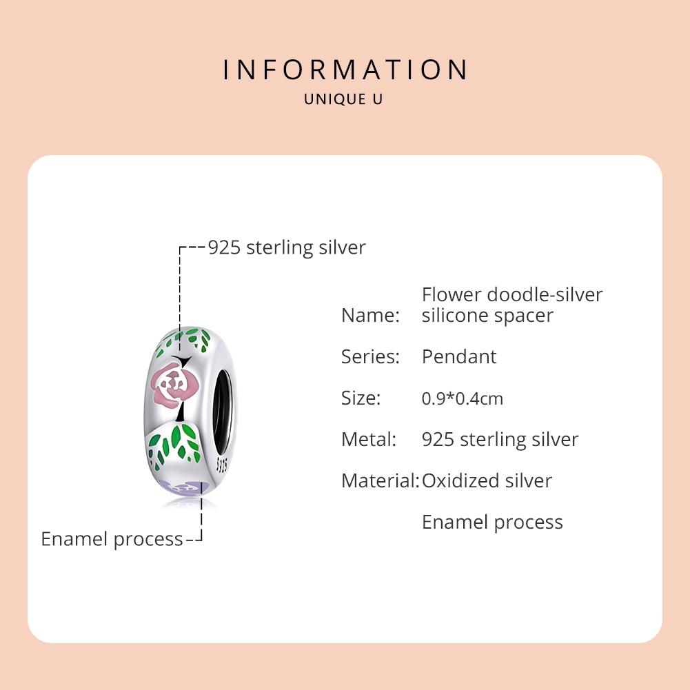 925 Sterling Silver Flower Doodle Beads For Diy Bracelets & Necklaces