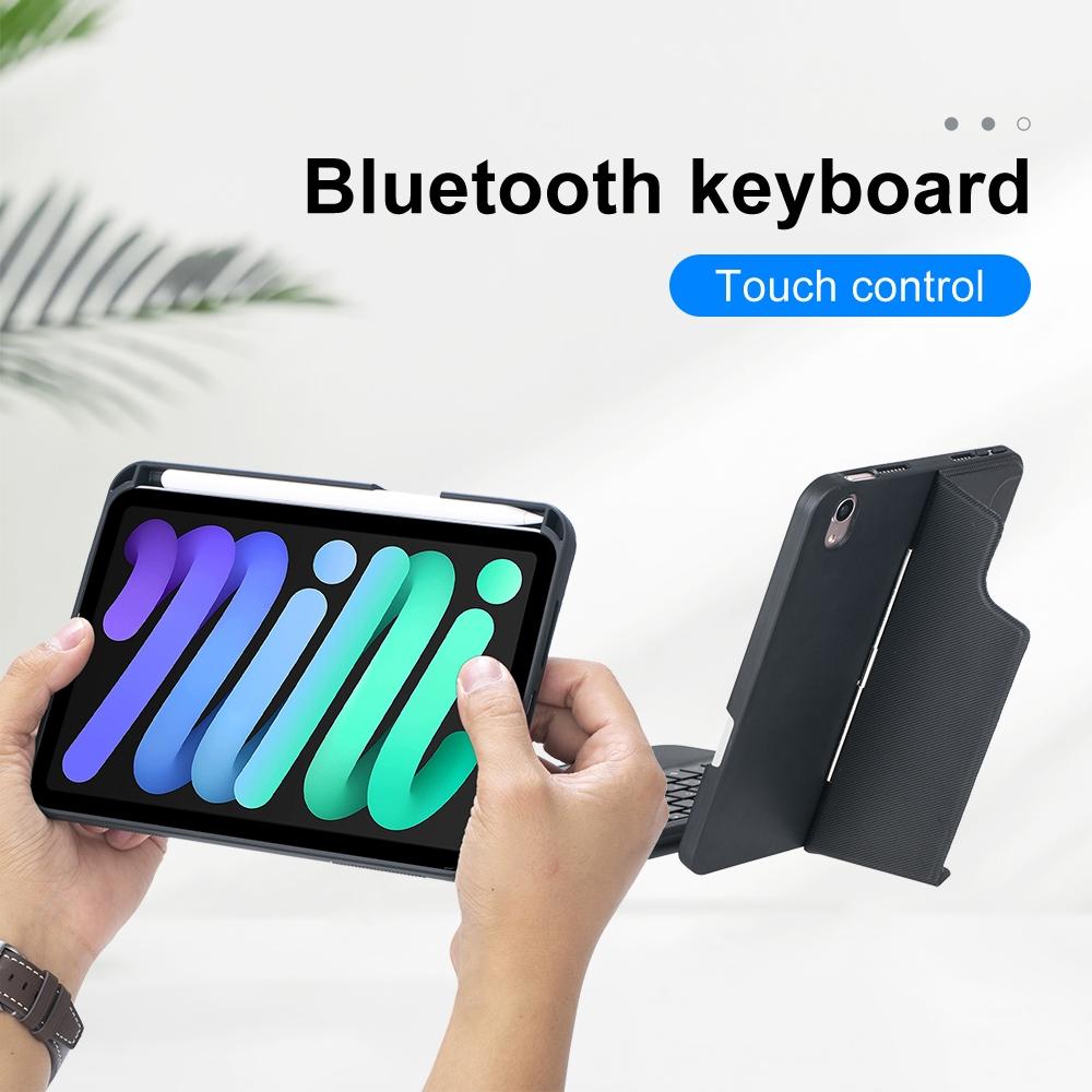 Split Type Bluetooth Keyboard Leather Case For Ipad Mini6 With Touch Backlight