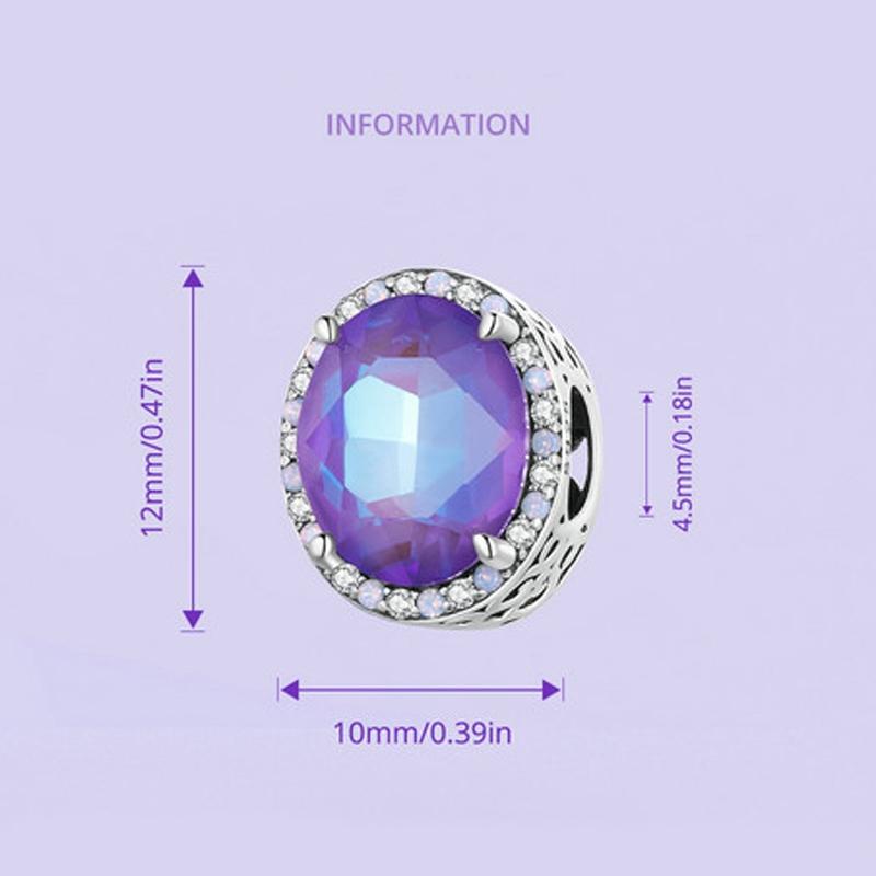 925 Sterling Silver Symphony Purple Moonlight Gemstone Diy Bracelet
