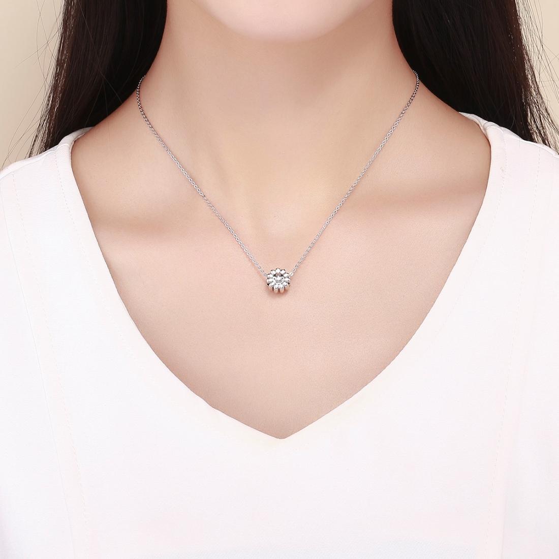 925 Sterling Silver Sunflower Smile Bead Pendant