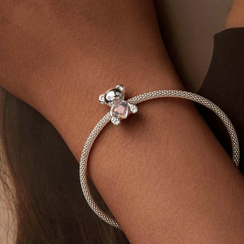 925 Sterling Silver Valentine'S Day Bear Beads