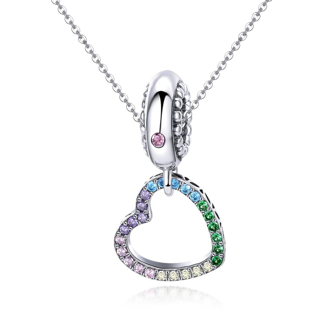 925 Sterling Silver Skull Heart Pendant For Diy Bracelets & Necklaces Style - Pendent