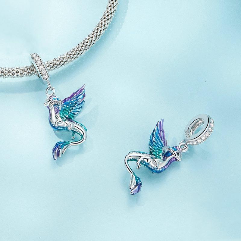 925 Sterling Silver Dragon Bracelet With Zircon Beads