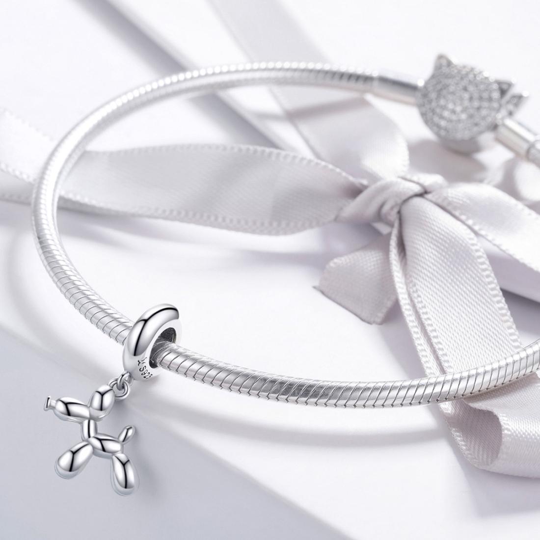 925 Sterling Silver Balloon Dog Charm For Diy Bracelets Style - Bead