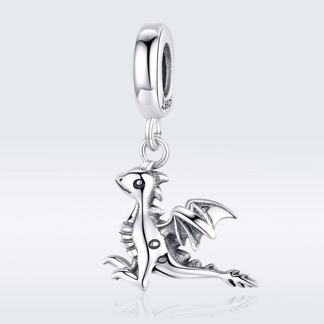 925 Sterling Silver Drogon Dinosaur Charm For Diy Bracelets