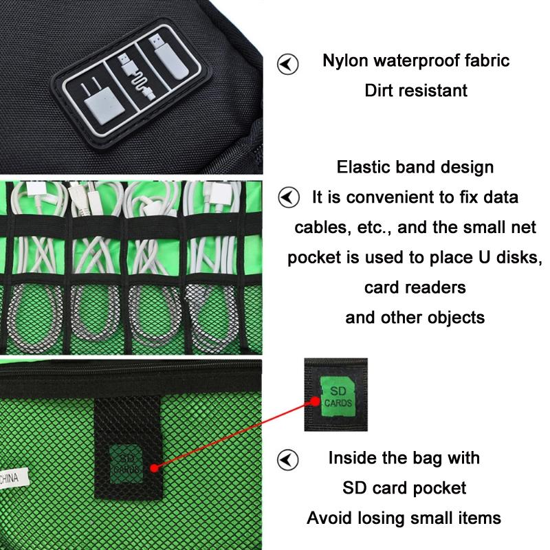 Portable Mobile Phone u Disk Storage Bag - Multifunctional Blue