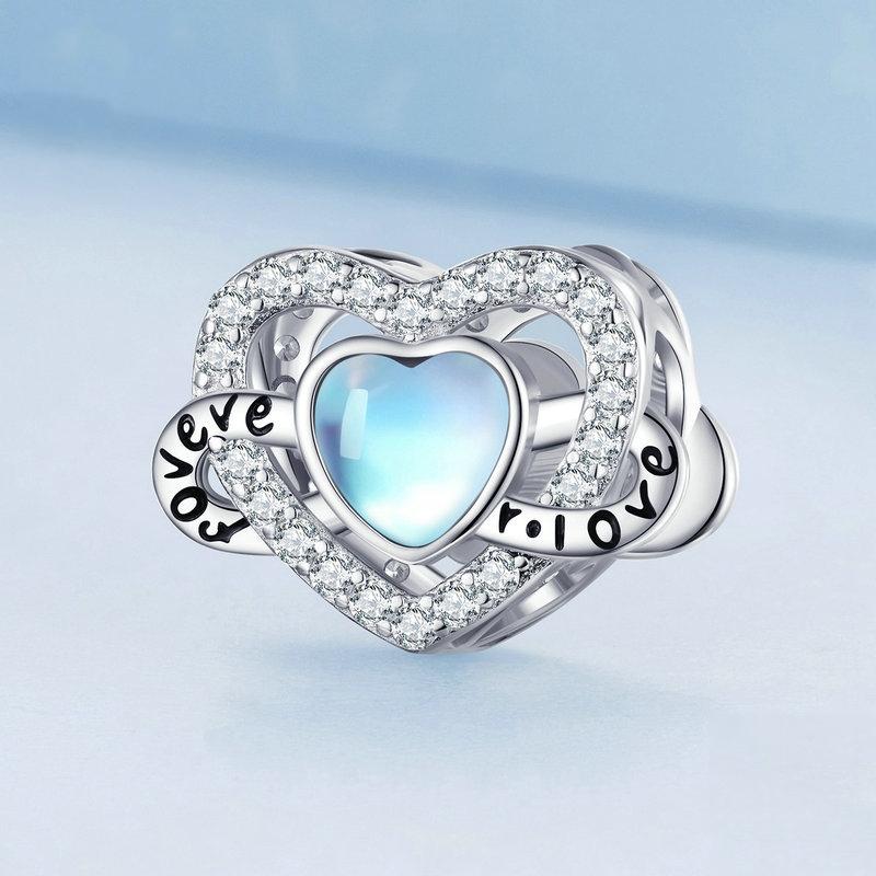 925 Sterling Silver Infinity Heart Bracelet With Zircon Beads