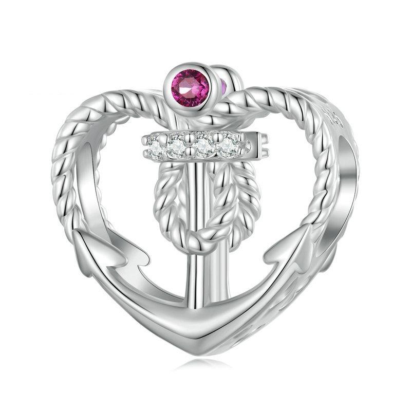 925 Sterling Silver Love Anchor Beaded Bracelet