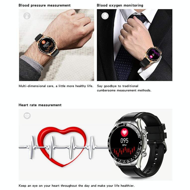 Smart Bluetooth Calling Watch With Nfc Function - Black Silicone