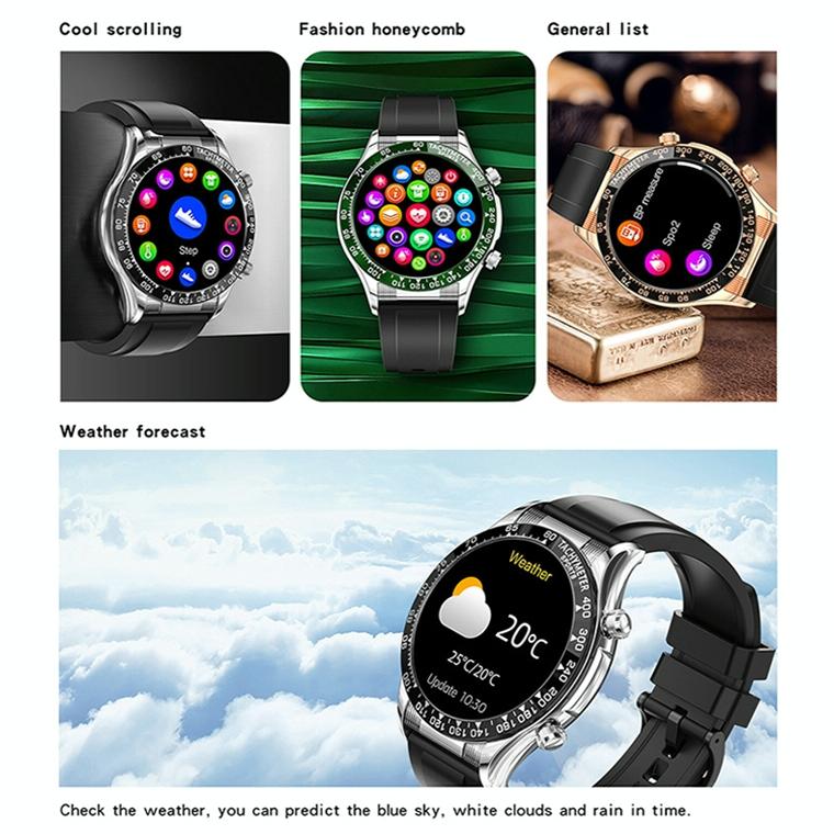 Smart Bluetooth Calling Watch With Nfc Function - Black Silicone