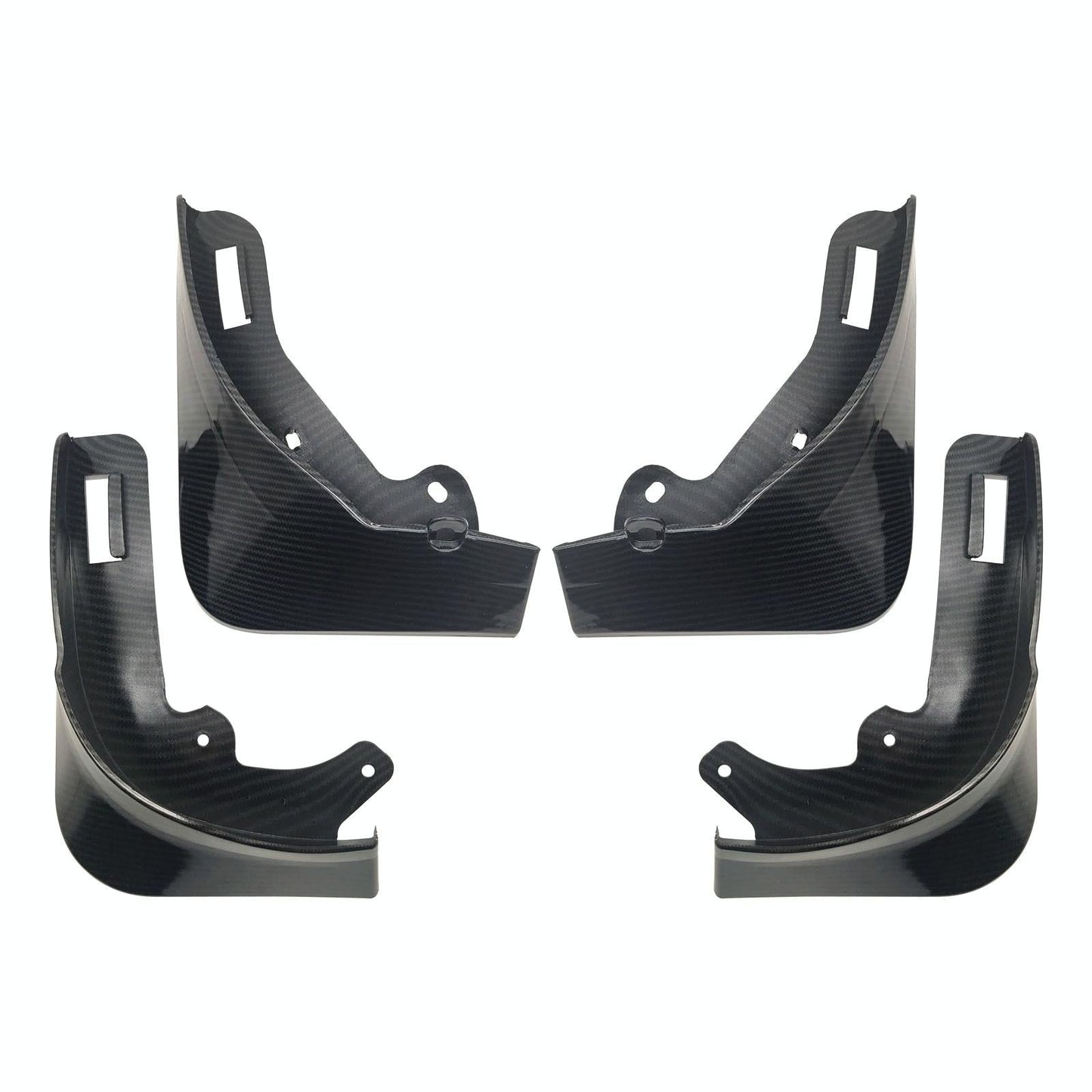 For Tesla Model Y Car Punch-Free Front And Rear Wheel Soft Rubber Fender Guard - Carbon Fiber - Matte Black - The Grand Bazaar of Australia