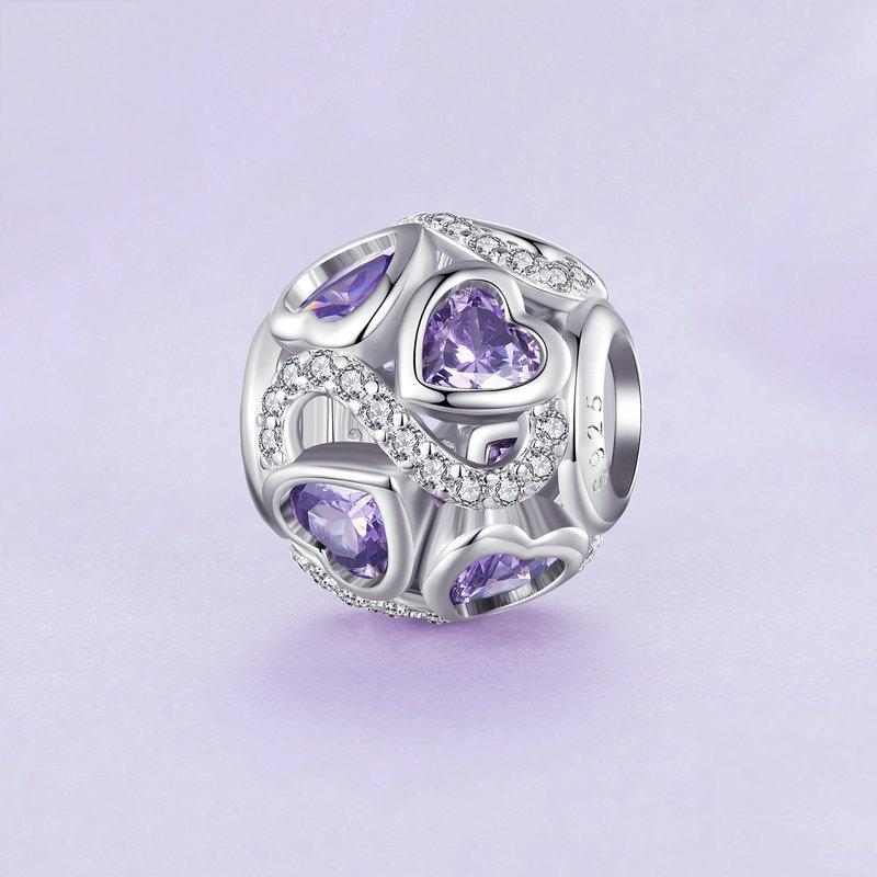 925 Sterling Silver Love Infinity Heart Zircon Bracelet