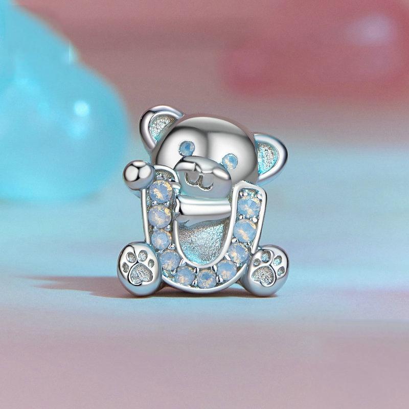 925 Sterling Silver Valentine'S Day Bear Beads