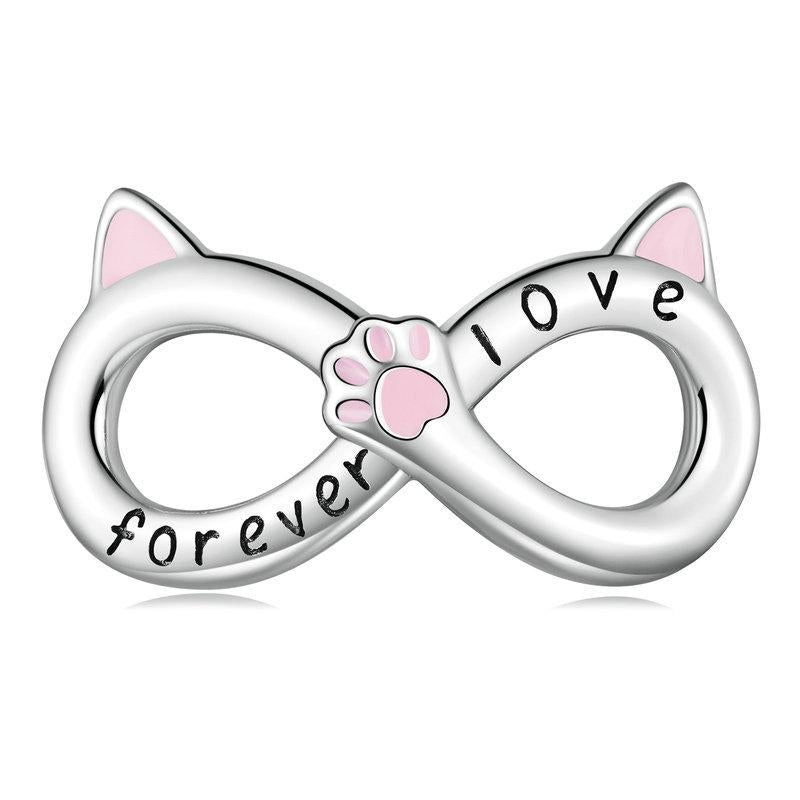 925 Sterling Silver Infinity Cat Bracelet Bsc748
