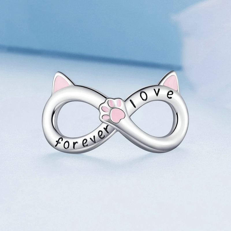 925 Sterling Silver Infinity Cat Bracelet Bsc748