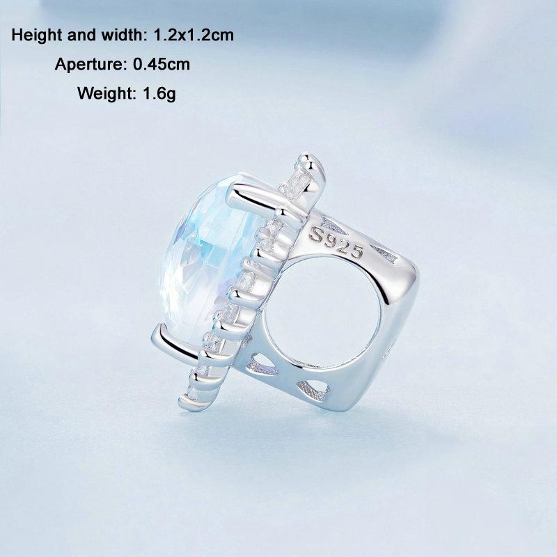 925 Sterling Silver Heart Charm Glass Bead Bracelet