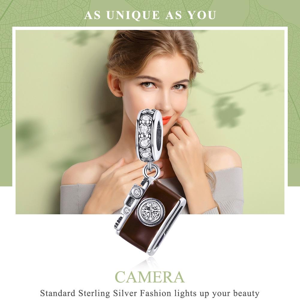 925 Sterling Silver Retro Camera Pendant For Diy Bracelets And Necklaces Style - Pendent