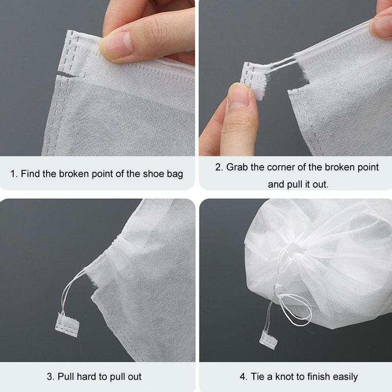 50 Pcs Thickened Non Woven Shoe Storage Bag Portable & Sunscreen - 50Pcs /Pack 24X38Cm Small