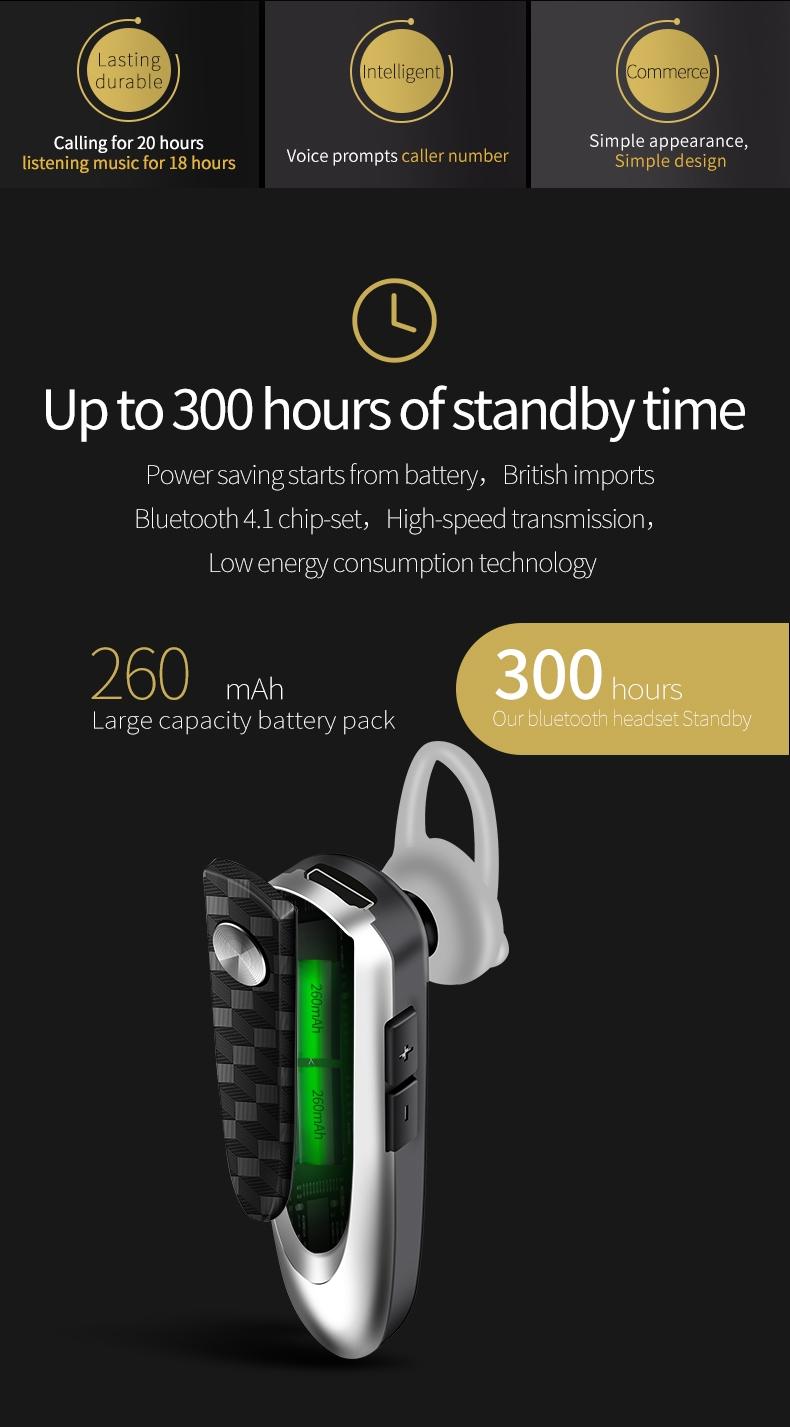 Wireless Bluetooth Earbud for Hands-free Calls and Music - Large Battery - Black - The Grand Bazaar of Australia