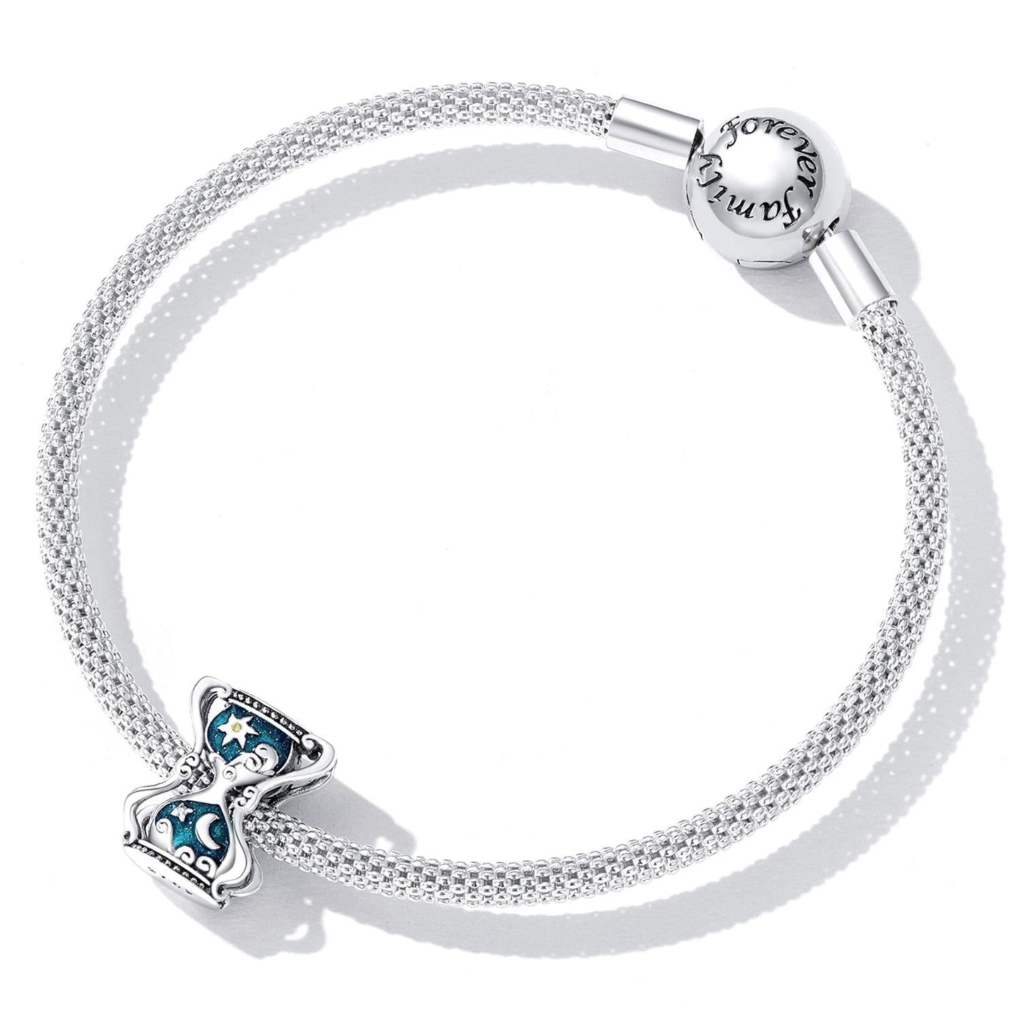 925 Sterling Silver Sun Moon Hourglass Beads Bracelet / Necklace Set