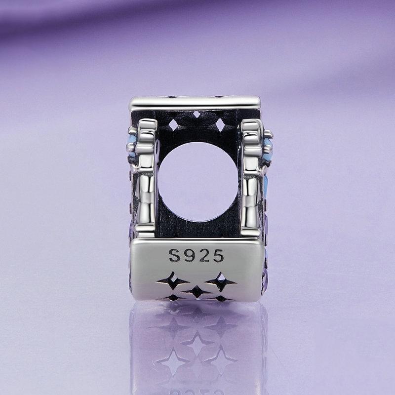 925 Sterling Silver Purple Moon Beaded Bracelet Accessory