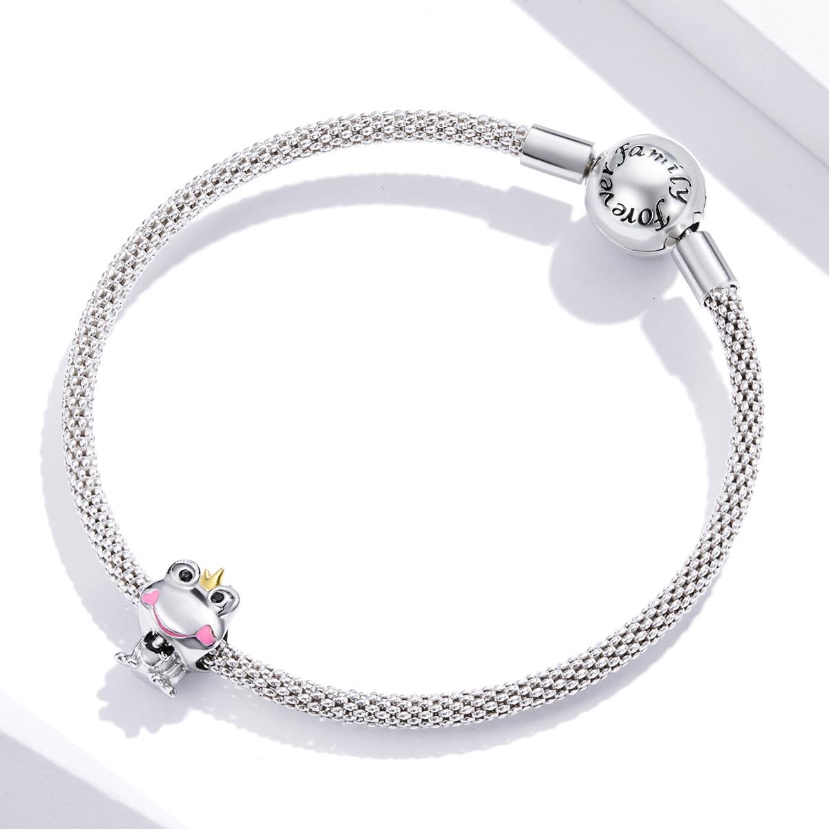 925 Sterling Silver Frog Prince Charm For Diy Bracelets & Necklaces