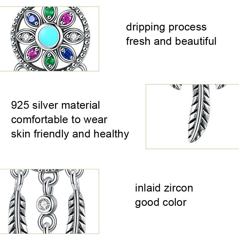 925 Sterling Silver Pearl Dream Catcher Bracelet Diy Accessory