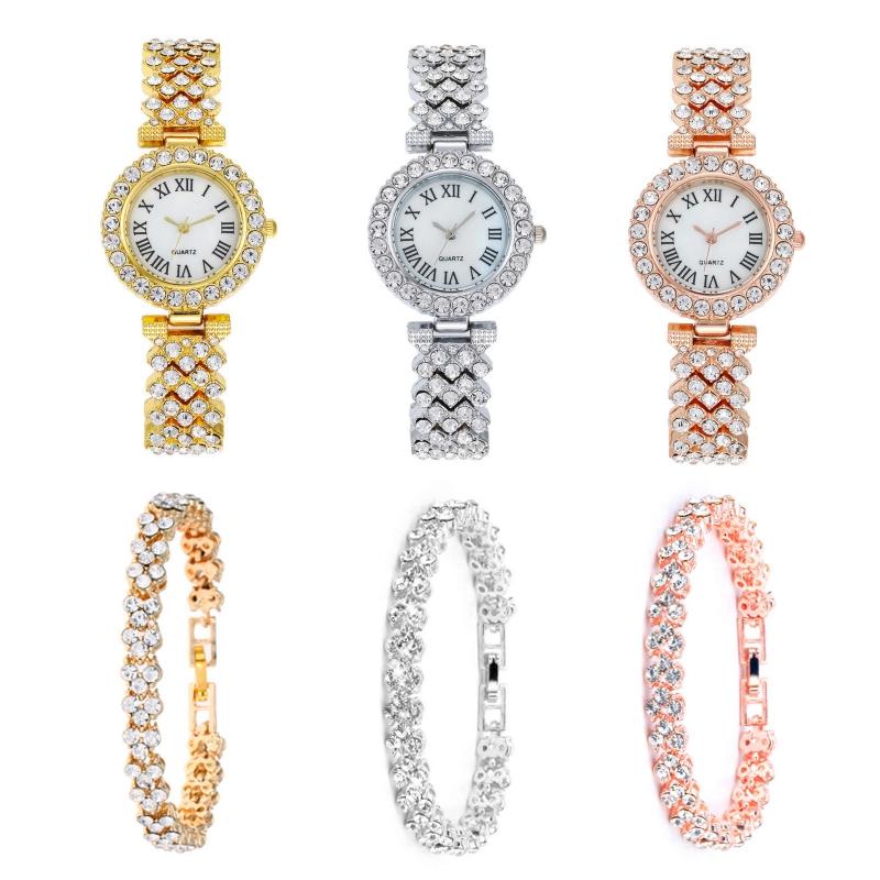 Silver Roman Diamond Women Quartz Watch