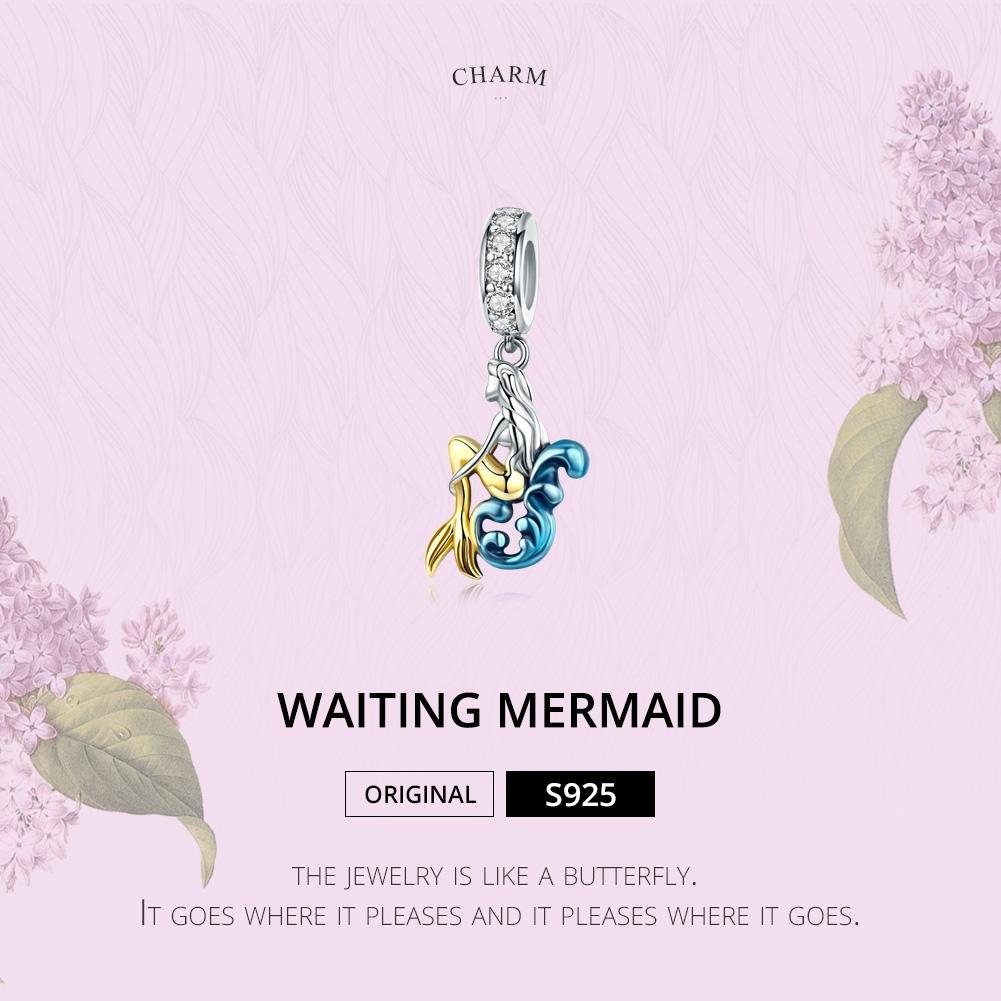 925 Sterling Silver Mermaid Charm For Diy Bracelet