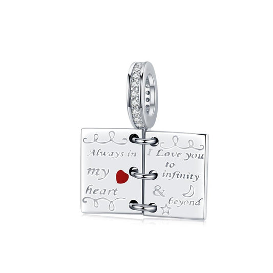 925 Sterling Silver Love Letter Bracelet Charm Diy Accessory