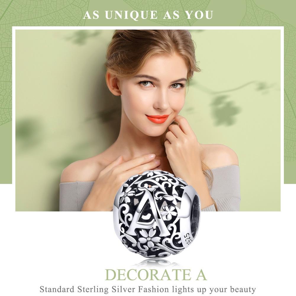 925 Sterling Silver Letter Beads For Diy Bracelets