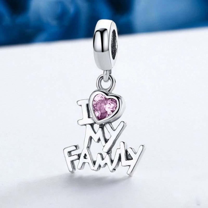 925 Sterling Silver Home Love Pink Gemstone Bracelet