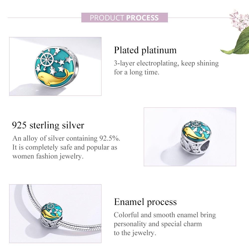 925 Sterling Silver Whale Star Beads For Diy Bracelets & Necklaces