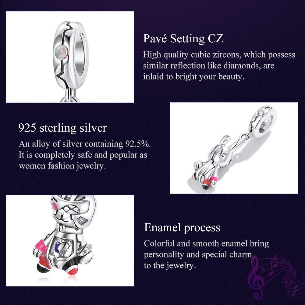 925 Sterling Silver Rabbit Pendant For Diy Bracelets & Necklaces