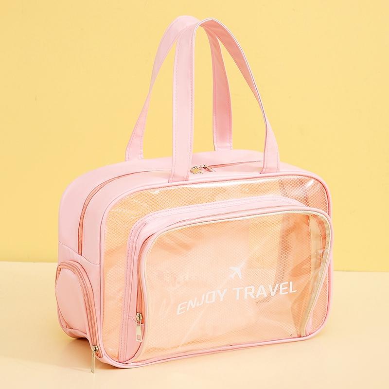 Beige Waterproof Beach Bag For Toiletries Cosmetics L For Swimming Travel - Black No Shoe Warehouse