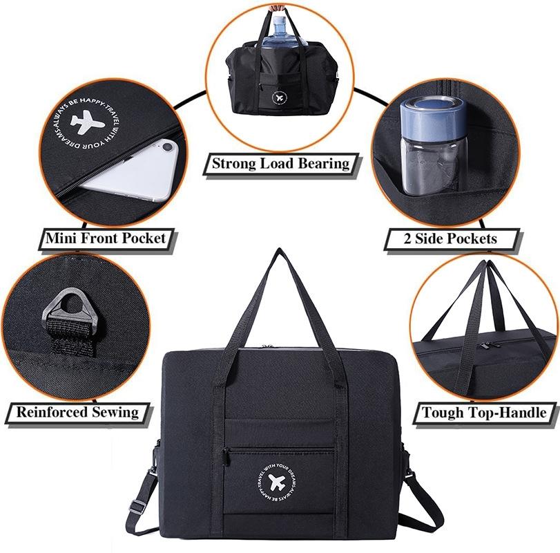 Foldable Travel Bag for Camping & Hiking - Large - Large Gray