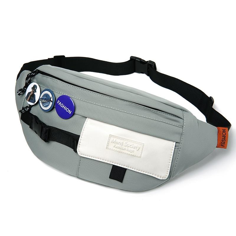 Chest Shoulder Messenger Bag Badge - Grey + Badge