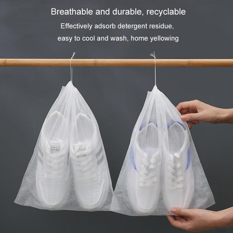 50 Pcs Thickened Non Woven Shoe Storage Bag Portable & Sunscreen - 50Pcs /Pack 32X48Cm Large