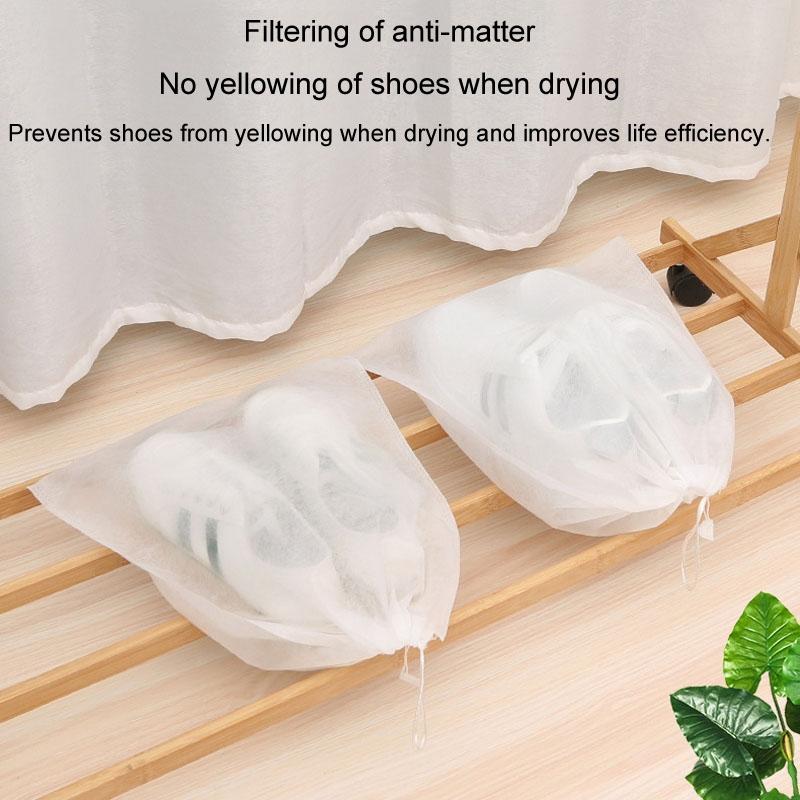50 Pcs Thickened Non Woven Shoe Storage Bag Portable & Sunscreen - 50Pcs /Pack 32X48Cm Large