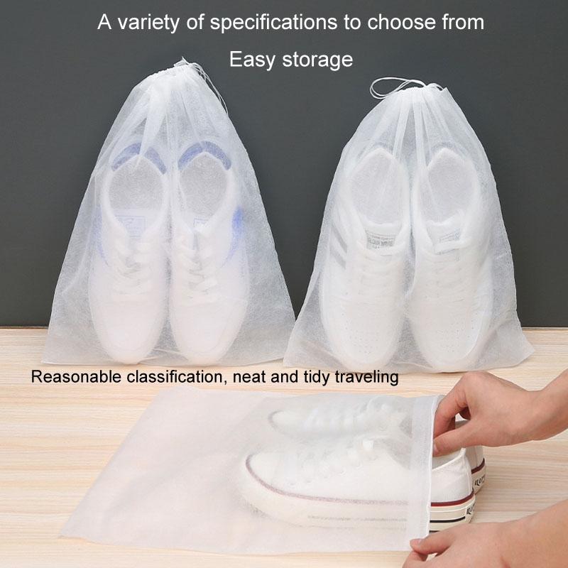 50 Pcs Thickened Non Woven Shoe Storage Bag Portable & Sunscreen - 50Pcs /Pack 32X48Cm Large