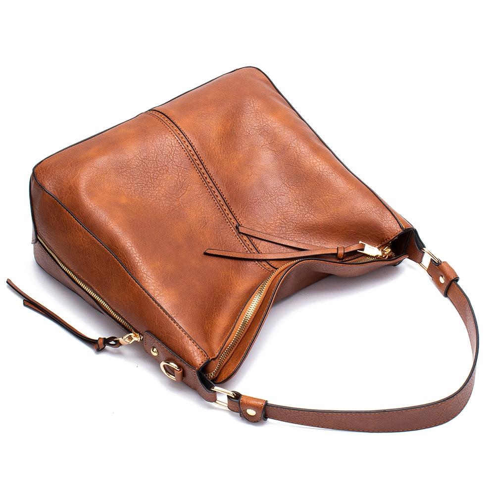 Adjustable Leather Tote Bag with Multi-compartments - Large Capacity