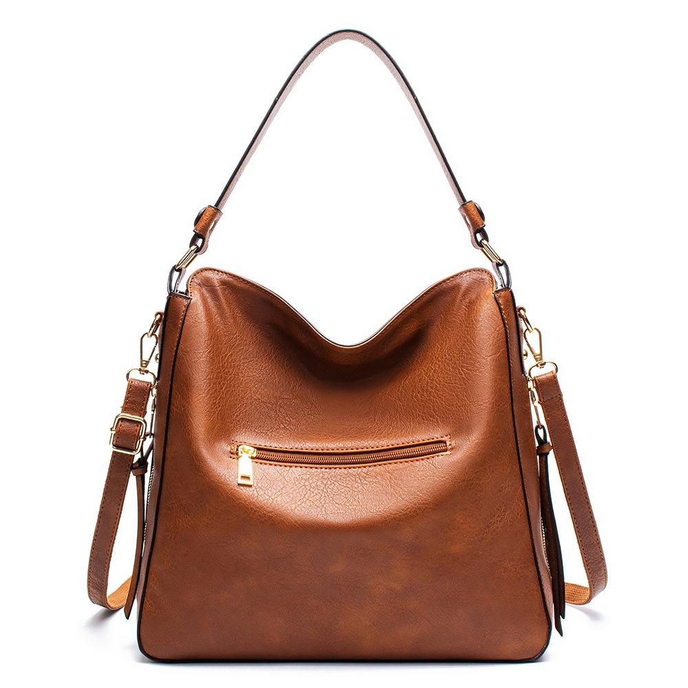 Adjustable Leather Tote Bag with Multi-compartments - Large Capacity