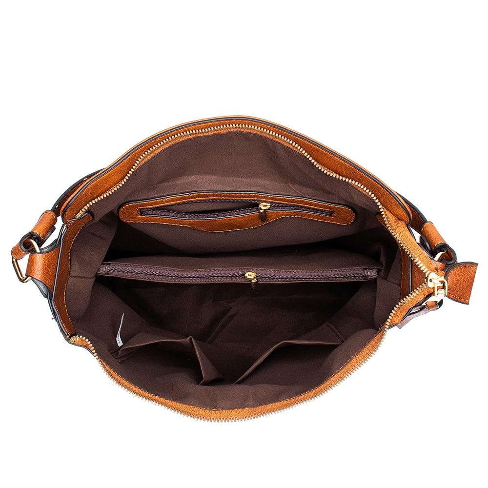 Adjustable Leather Tote Bag with Multi-compartments - Large Capacity