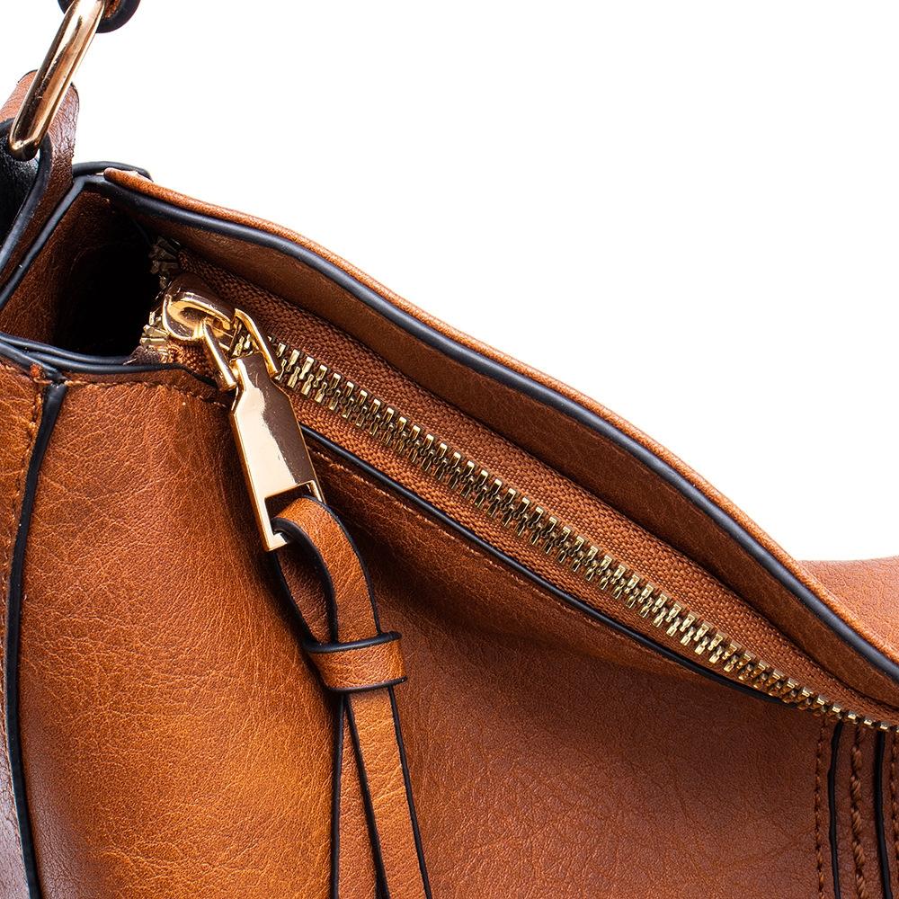 Adjustable Leather Tote Bag with Multi-compartments - Large Capacity